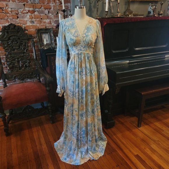 Rare Ethereal Floral Vintage Dress - Picture 3 of 8